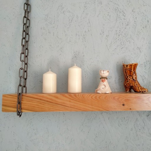 Zdjęcie oferty: Półka drewniana na łańcuchu loft rustykalna