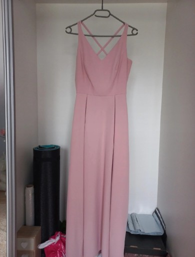 Zdjęcie oferty: Długa maxi sukienka gorsetowa z rozcięciem róż