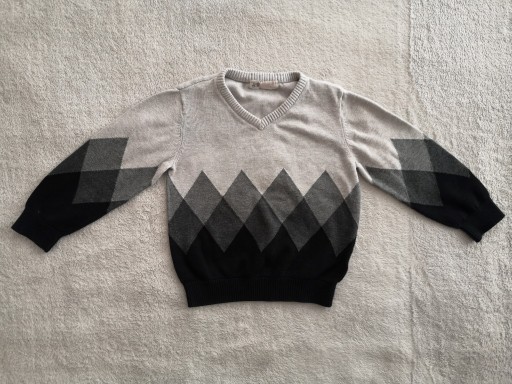 Zdjęcie oferty: Szary elegancki sweter w romby H&M 98 - 104