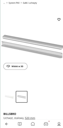 Zdjęcie oferty: Uchwyt billsbro Ikea 52cm stalowy