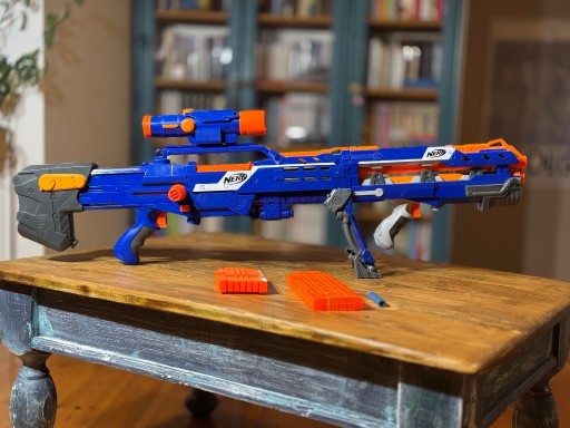 Zdjęcie oferty: NERF N-Strike Longshot CS-6 niebieski, kolekcjonerski