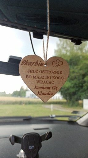 Zdjęcie oferty: Drewniana Dwustronna Zawieszka Do Auta z Grawerem