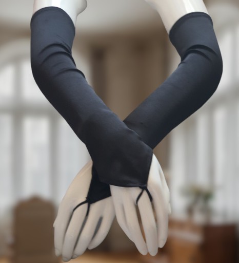 Zdjęcie oferty: Długie czarne rękawiczki bez palców mitenki 48cm