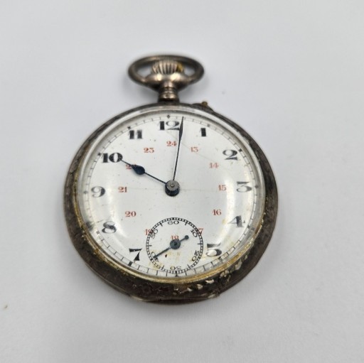 Zdjęcie oferty: Zegarek kieszonkowy srebrny zabytkowy mechaniczny 57g