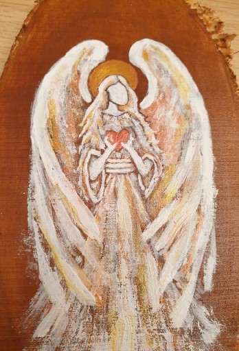 Zdjęcie oferty: Ręcznie malowany anioł na desce