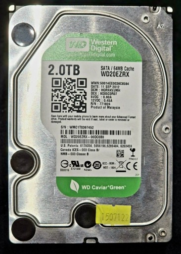 Zdjęcie oferty: Dysk HDD 2TB Western Digital Caviar Green