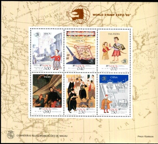 Zdjęcie oferty: Macau 1989 - World Stamp Expo'89, Mi blok 12**