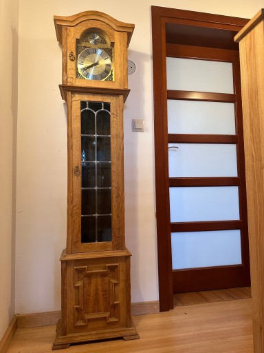 Zdjęcie oferty: Drewniany zegar stojący Tempus Fugit