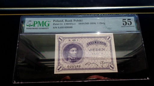 Zdjęcie oferty: 1 złoty 1919 - Kościuszko - PMG 55