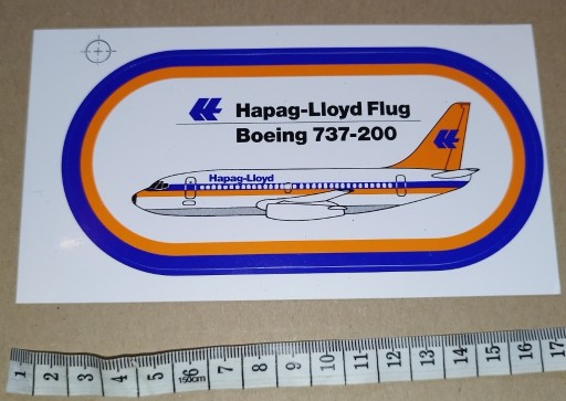 Zdjęcie oferty: naklejka lotnictwo (24) Hapag-Lloyd Boeing 737-200