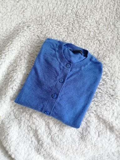 Zdjęcie oferty: Wełna merino sweter guziki błękitny niebieski s