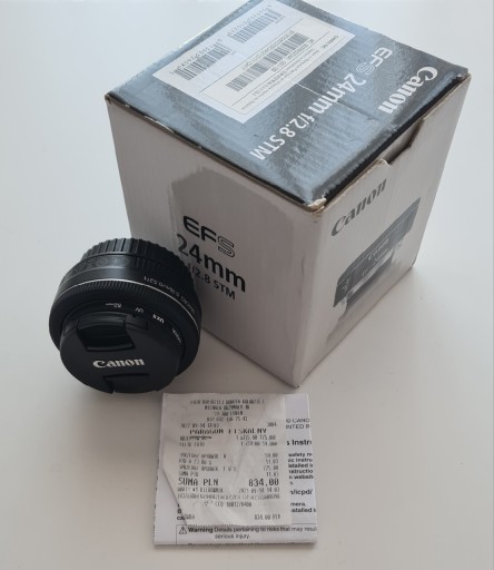 Zdjęcie oferty: Obiektyw Canon EF-S 24mm f/2.8 STM - stan idealny