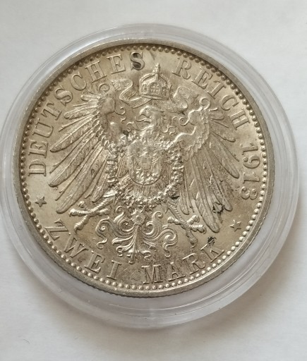 Zdjęcie oferty: Cesarstwo Niemieckie 2 marki, 1913 r srebro
