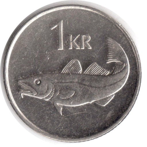 Zdjęcie oferty: Islandia 1 korona 2006 KM#27a, XF 
