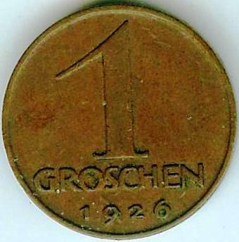 Zdjęcie oferty: AUSTRIA 1 GROSCHEN 1926 piękny stan