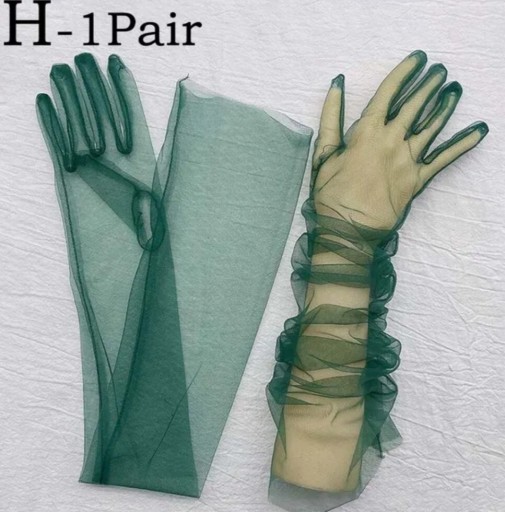 Zdjęcie oferty: Rękawiczki damskie zielone długie na studniówkę