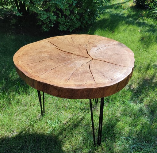 Zdjęcie oferty: Stolik kawowy z plastra drewna 66x68x60