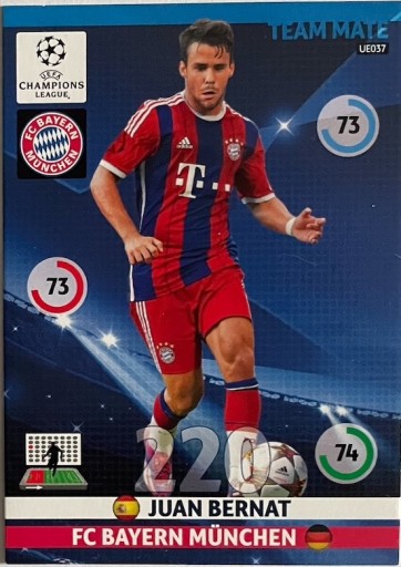 Zdjęcie oferty: karta Juan Bernat, Panini, UEFA, Champions League