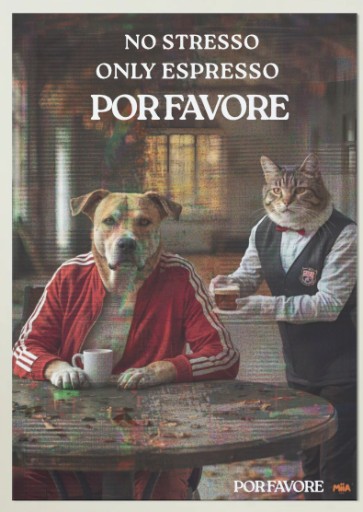 Zdjęcie oferty: Plakat pies kot espresso 