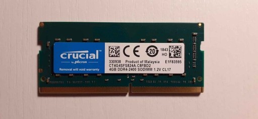 Zdjęcie oferty: Pamięć do laptopa Crucial DDR4 SODIMM 4GB 2400MHz