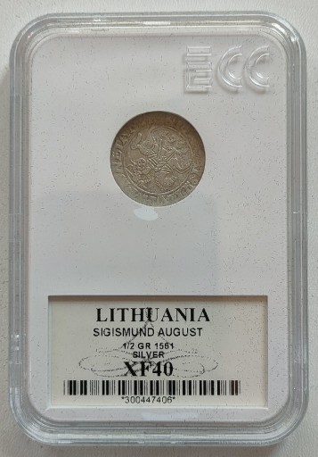 Zdjęcie oferty: 1/2 grosza 1561 rok Litwa 