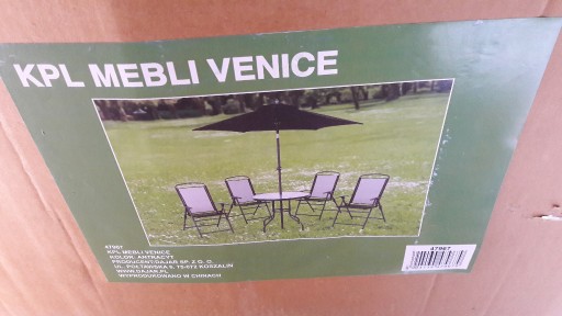 Zdjęcie oferty: Nowy komplet mebli ogrodowych: stół,4fotele,paraso