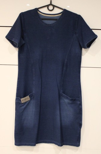 Zdjęcie oferty: Sukienka ala jeans, elastyczna, krótki rękaw L 40