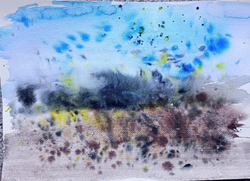 Zdjęcie oferty: Zmierzch, akwarela, A4, oryginał , abstrakcja, nowy, Skoczyk 