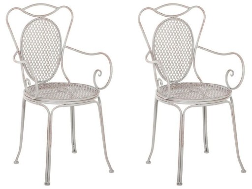 Zdjęcie oferty: Zestaw 2 krzeseł ogrodowych metalowy szary