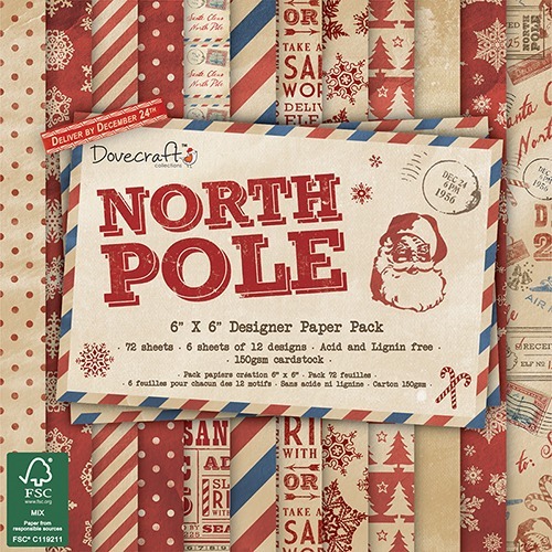 Zdjęcie oferty: Papiery 6"x6" - 72 sztuki - North Pole