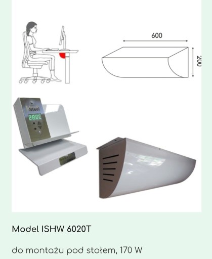 Zdjęcie oferty: Grzejnik na podczerwień 170W ISHW 6020T