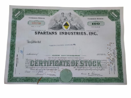 Zdjęcie oferty: Akcje Spartan Industries, Inc (sklepy dyskontowe)