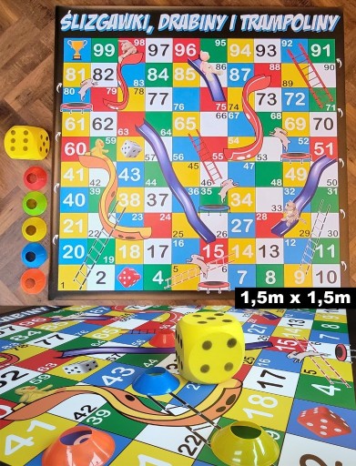 Zdjęcie oferty: Gra Ślizgawki, Drabiny i Trampoliny, Mata animacyjna 1,5m x 1,5m