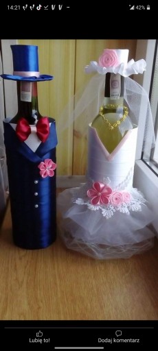 Zdjęcie oferty: Dekoracja ślubna prezent na ślub ubranka na wino