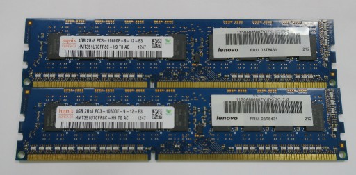 Zdjęcie oferty: Pamięć DDR3 8GB (2x4GB) 10600E Hynix ECC