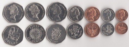 Zdjęcie oferty: Solomon Islands - set 7 coins 1 2 5 10 20 50 Cents