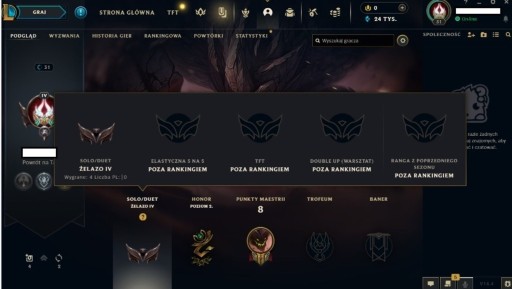 Zdjęcie oferty: konto lol iron 4 0LP S14 EUNE 20 postaci + 24k BE