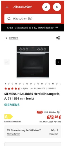 Zdjęcie oferty: NOWY Piekarnik do zabudowy Siemens HE213BBSO