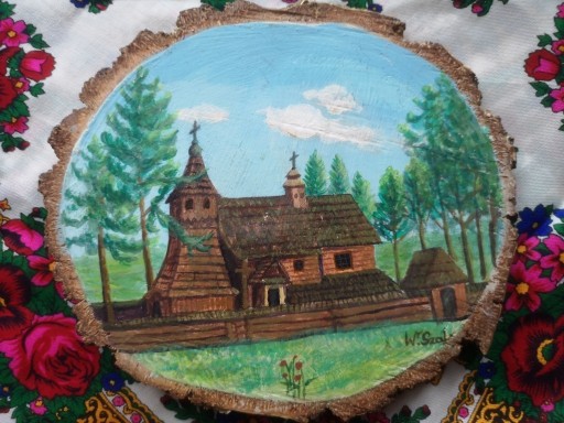 Zdjęcie oferty: Obraz Góralski ręcznie malowany kościół w Dębnie