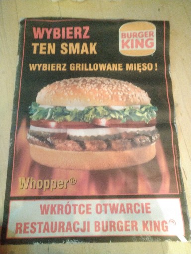 Zdjęcie oferty: Otwarcie "burger King - whopper" -1998 Gorzów Wlkp