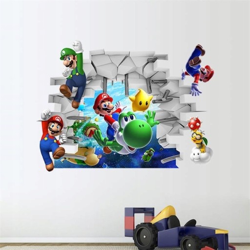 Zdjęcie oferty: Naklejka na ścianę SUPER MARIO BROS 3D