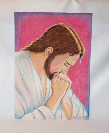 Zdjęcie oferty: obraz religijny Jezus Chrystus pastele olejne