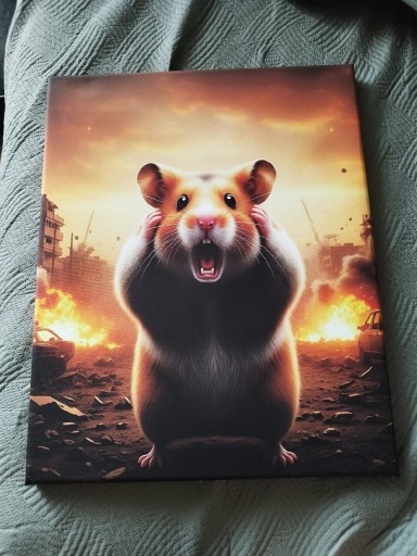 Zdjęcie oferty: Obraz nadrukowany na płótnie - chomik apokaliptyczny 