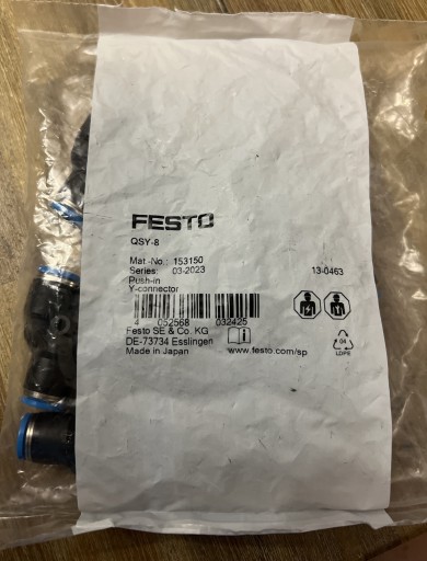 Zdjęcie oferty: Festo Łącznik wtykowy Y QSY-8 10szt. Nowe