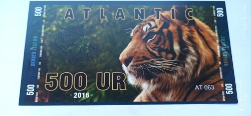 Zdjęcie oferty: 500 UR - Seria tygrysy - Atlantic Bank - 2016