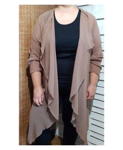 Zdjęcie oferty: Boohoo transparentne kimono, narzuta, płaszczyk, beż, nude, plus size