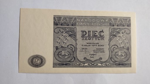 Zdjęcie oferty: Banknot 5 złoty, 1946r.