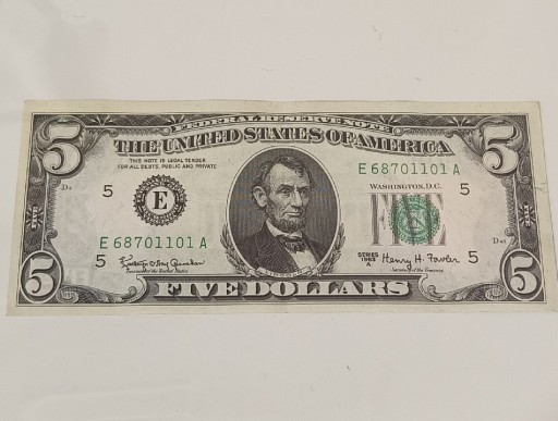 Zdjęcie oferty: USA 5 dolarów 1963 A bank E super