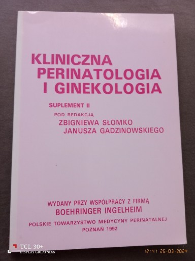 Zdjęcie oferty: Kliniczna Perinatologia i Ginekologia suplement II