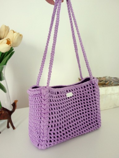 Zdjęcie oferty: NOWA TOREBKA HANDMADE SZYDEŁKOWA LILIOWA FIOLETOWA